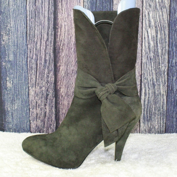 Joan & David Shoes - Circa Joan & David Green Suede Heeled Boots Sz 9.5